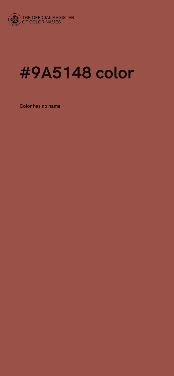 #9A5148 color image