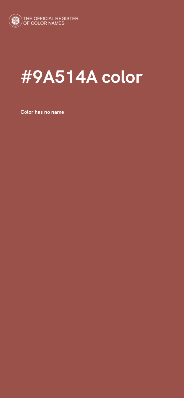 #9A514A color image