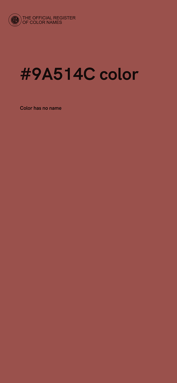 #9A514C color image