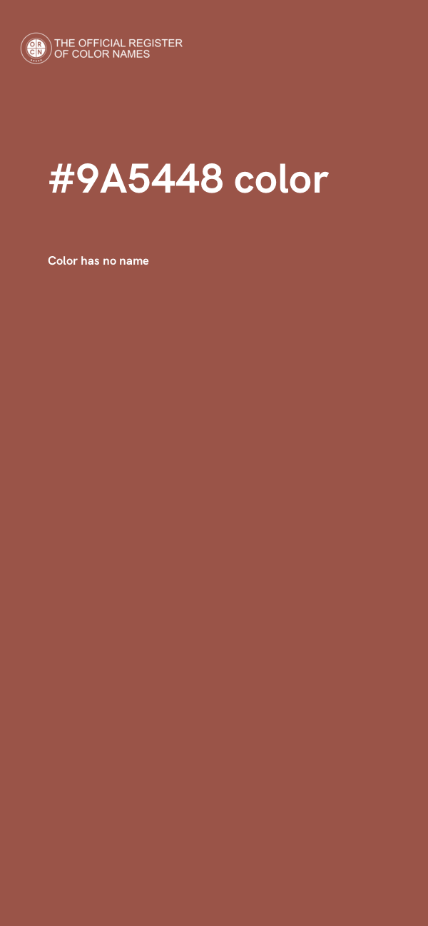 #9A5448 color image