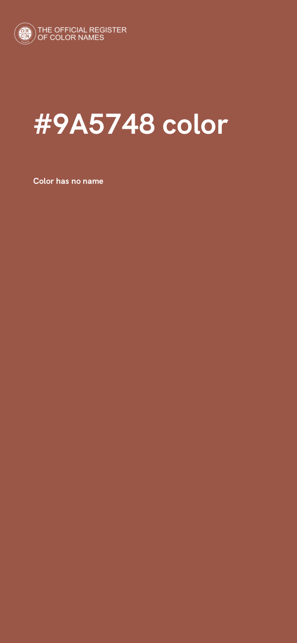 #9A5748 color image