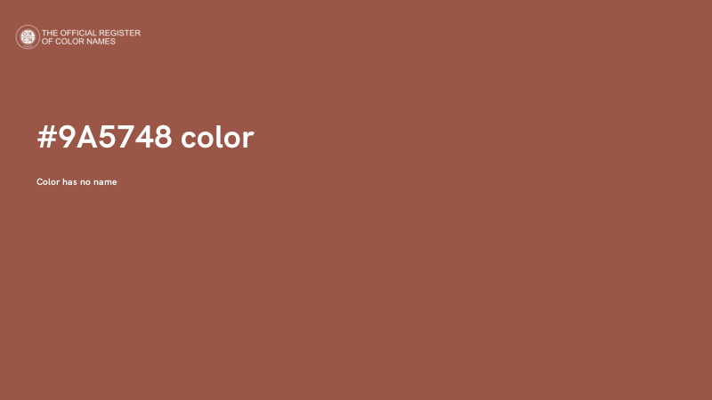 #9A5748 color image