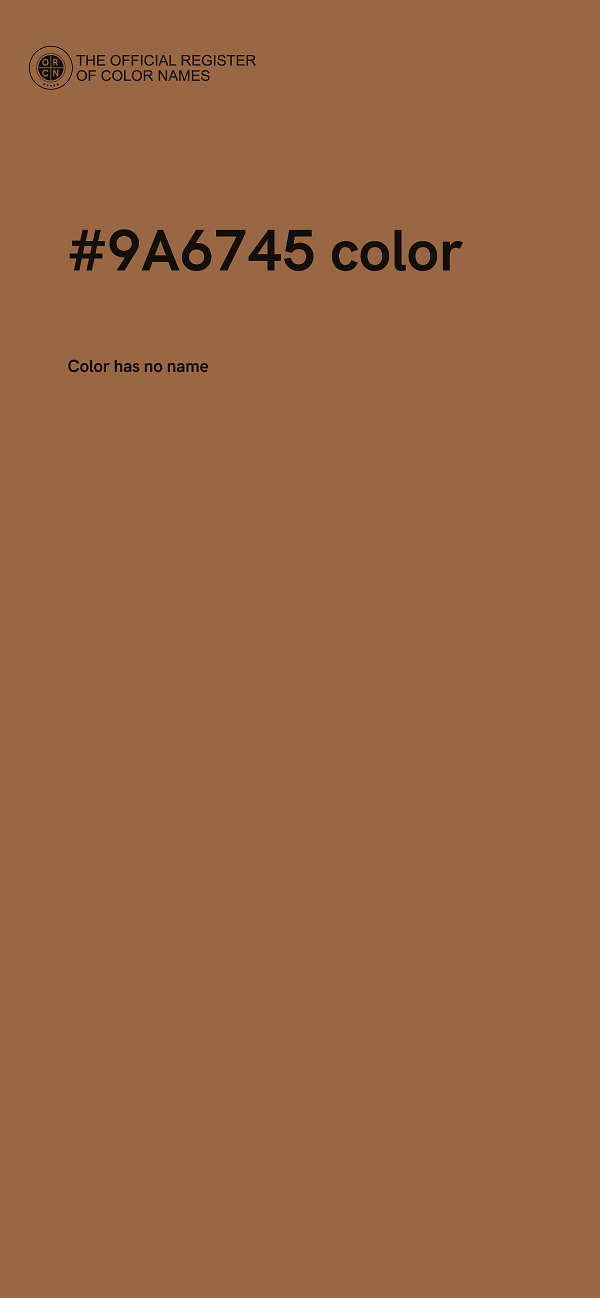 #9A6745 color image