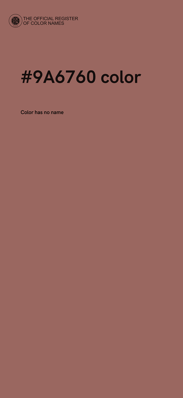 #9A6760 color image
