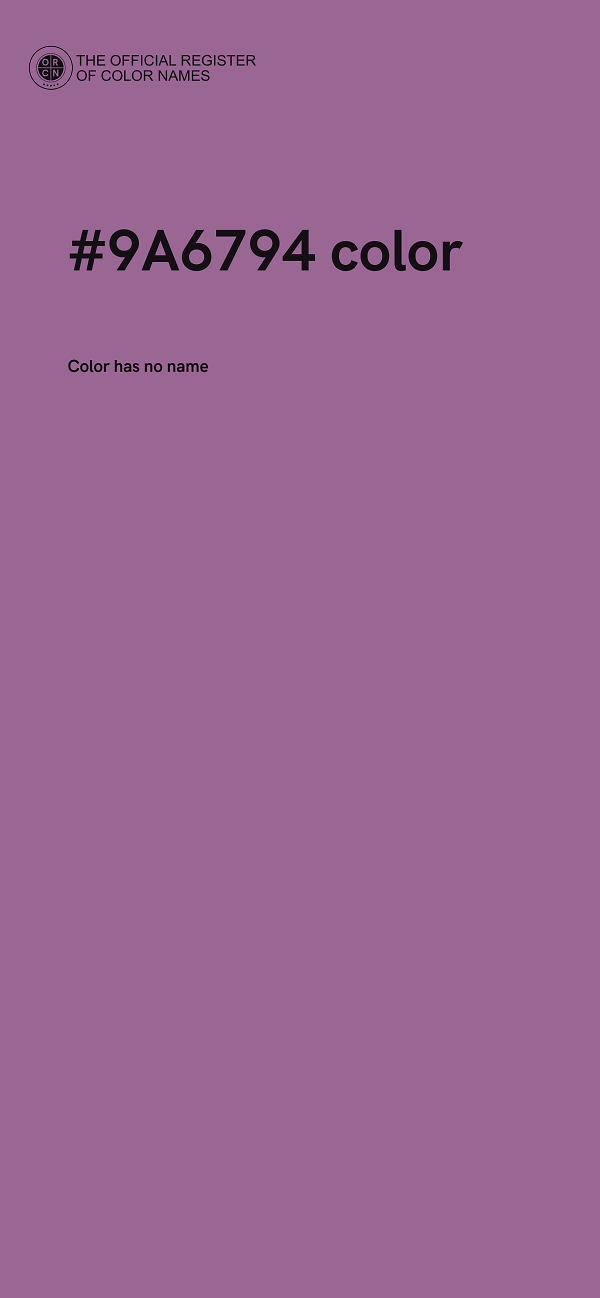 #9A6794 color image