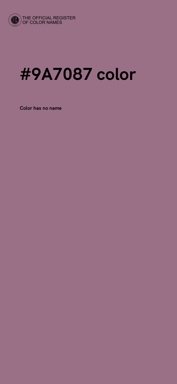 #9A7087 color image