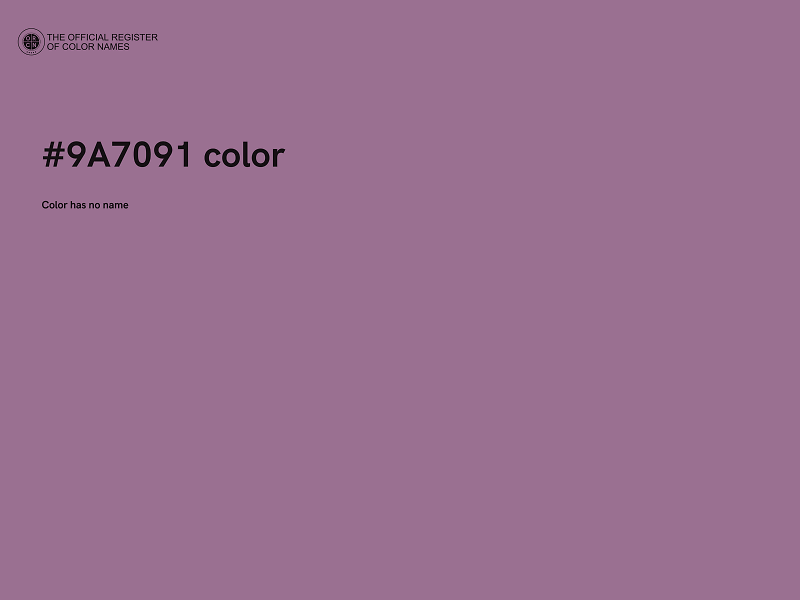 #9A7091 color image