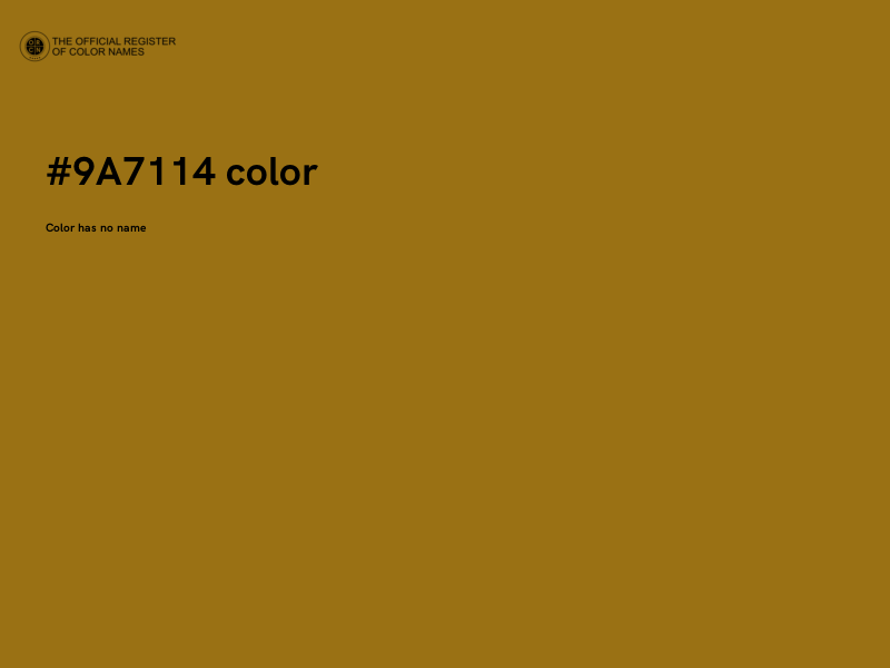 #9A7114 color image