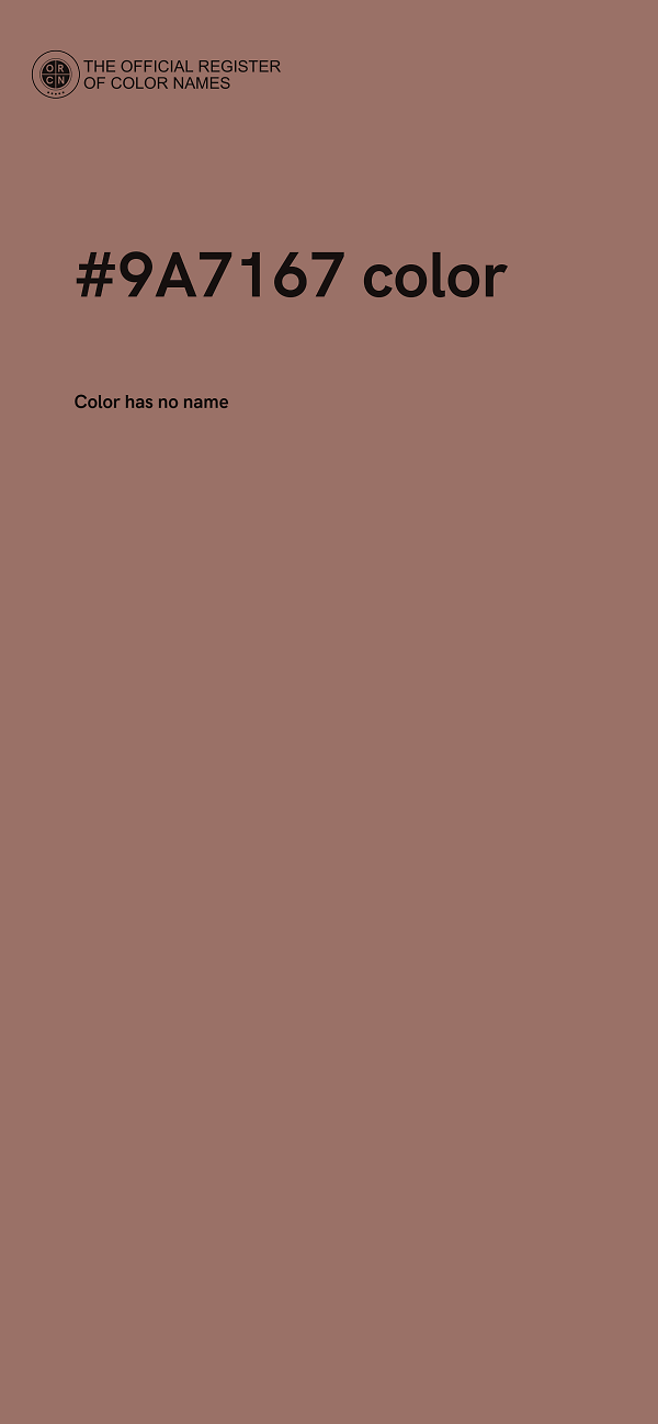 #9A7167 color image