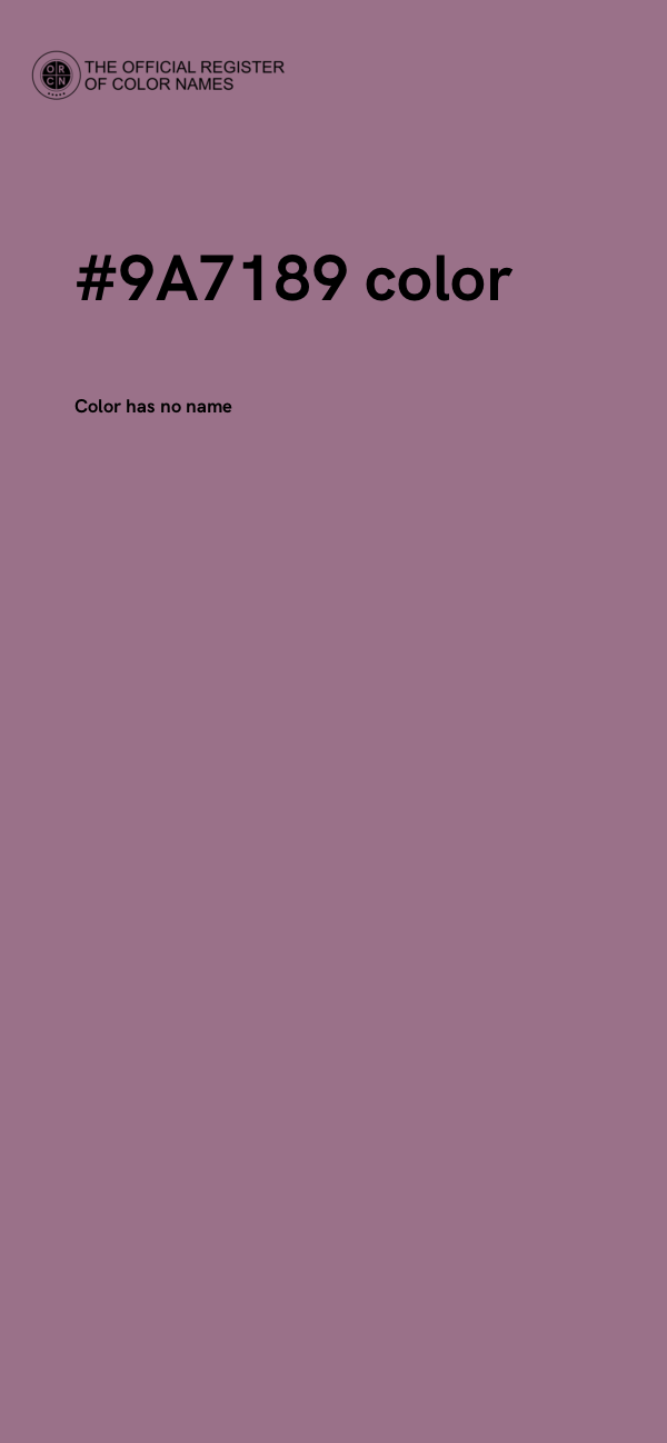 #9A7189 color image