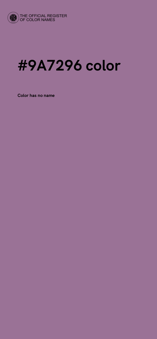 #9A7296 color image