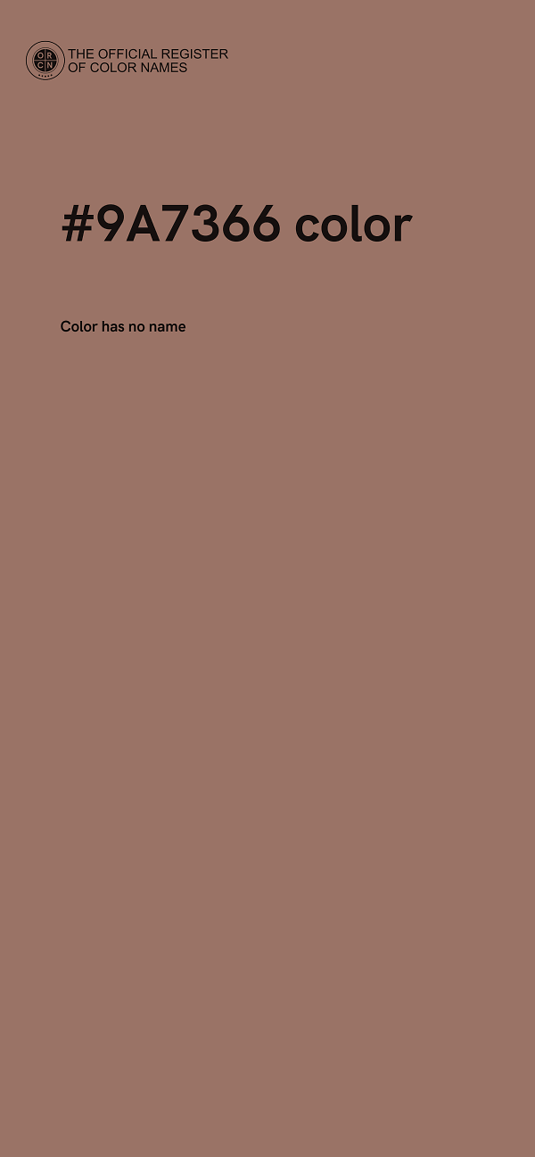 #9A7366 color image