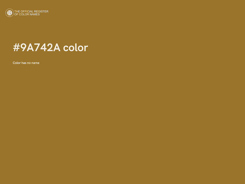 #9A742A color image