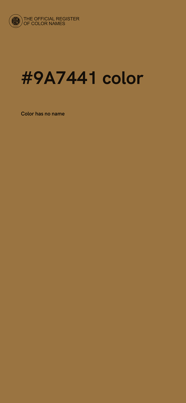 #9A7441 color image