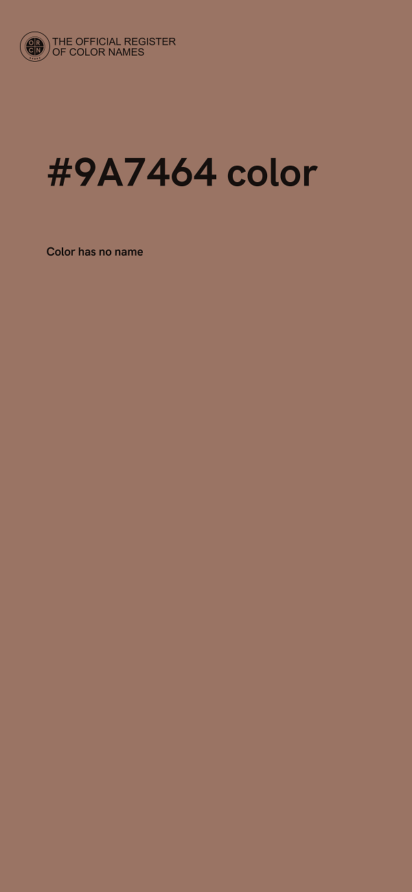 #9A7464 color image