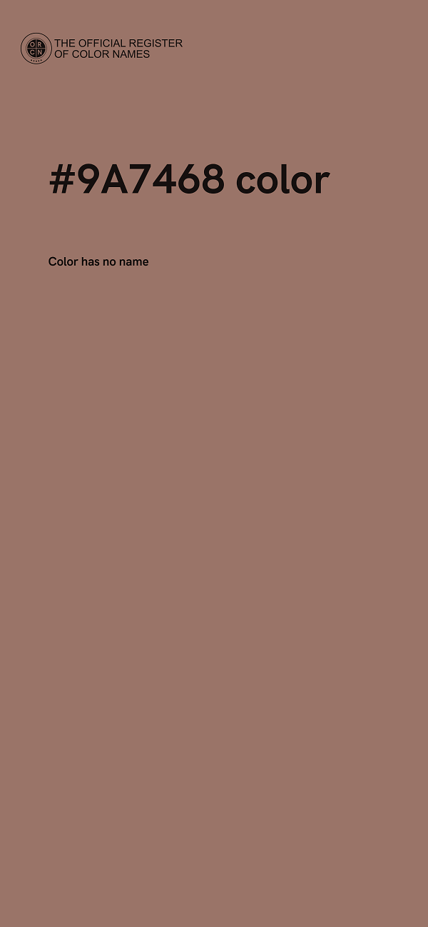 #9A7468 color image