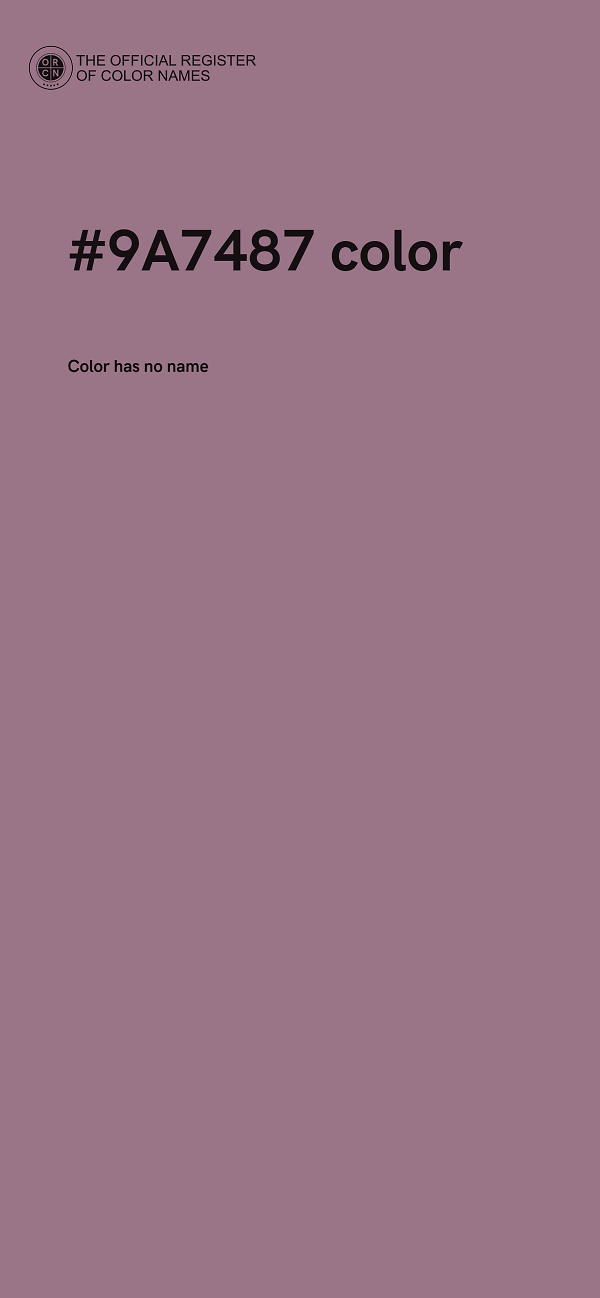 #9A7487 color image