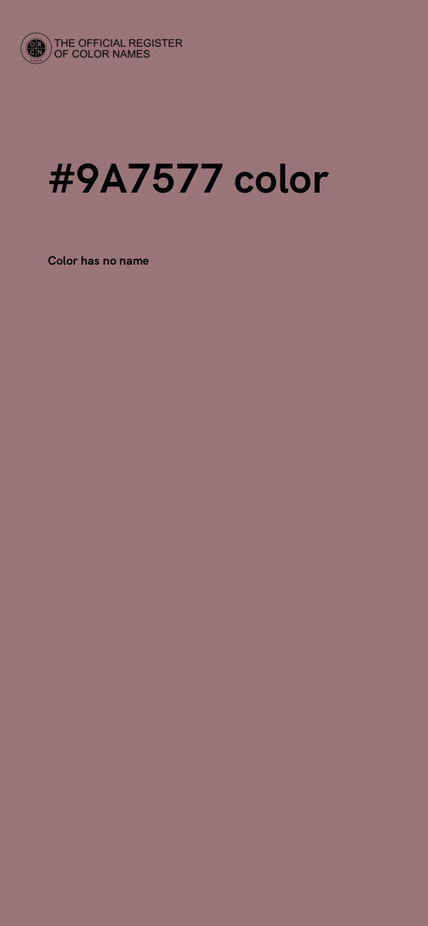 #9A7577 color image