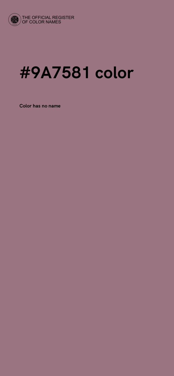 #9A7581 color image