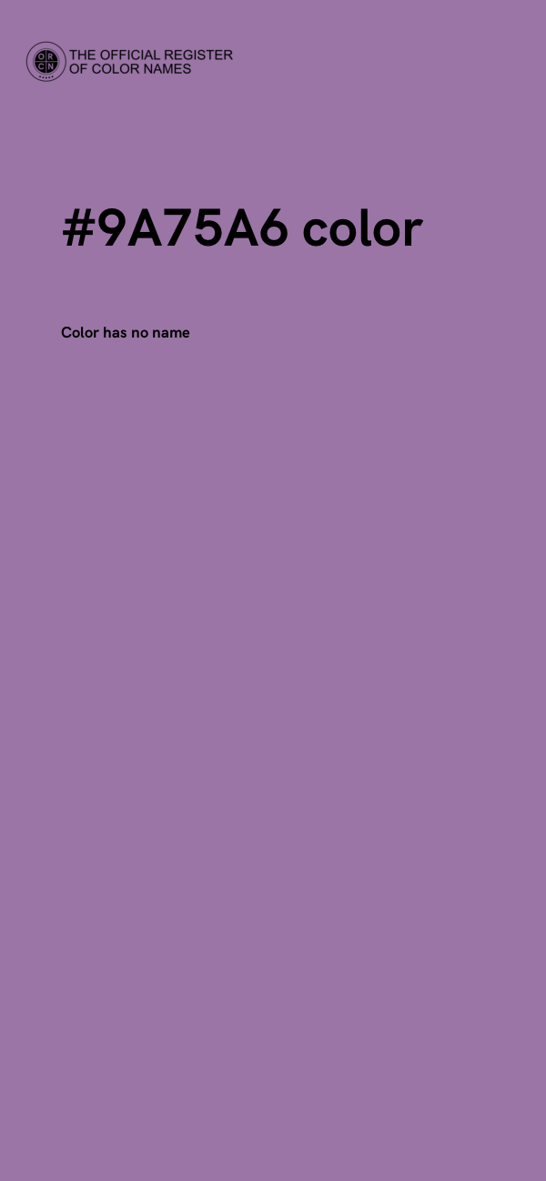 #9A75A6 color image