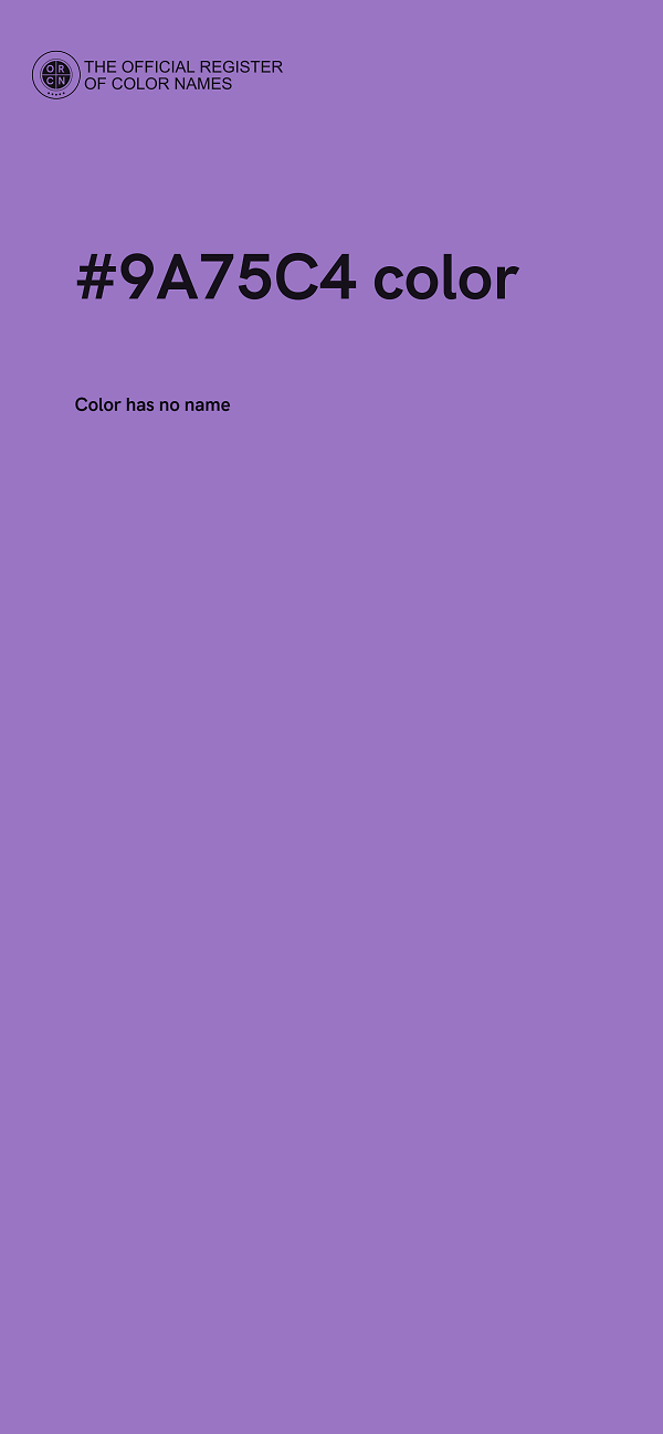 #9A75C4 color image