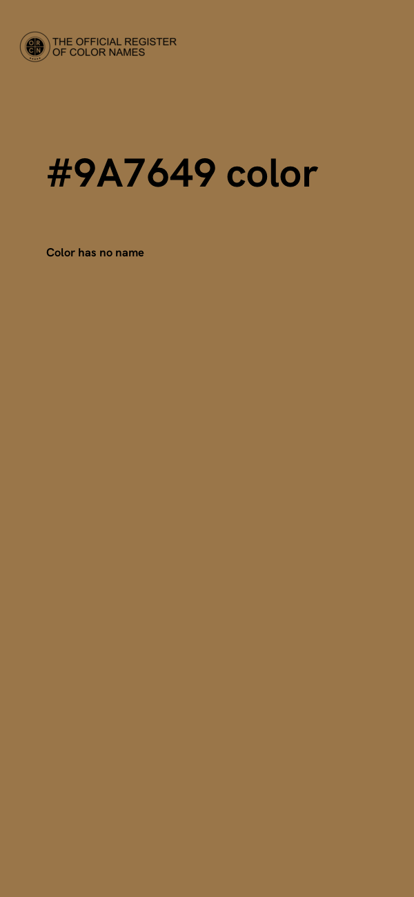 #9A7649 color image