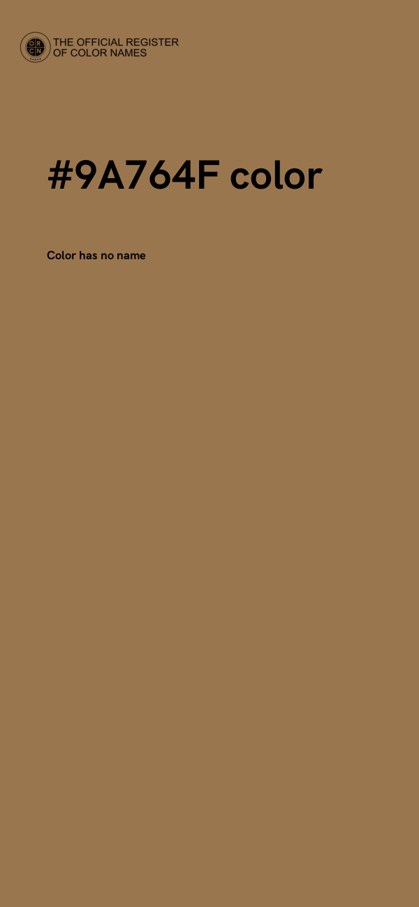 #9A764F color image