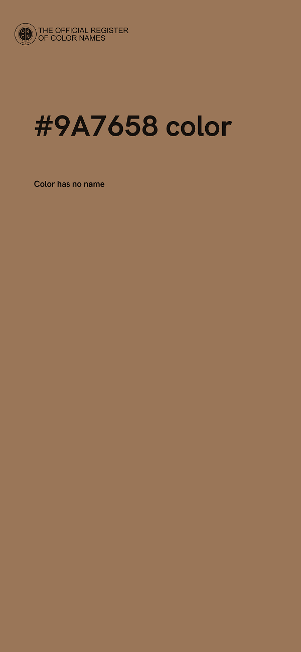 #9A7658 color image