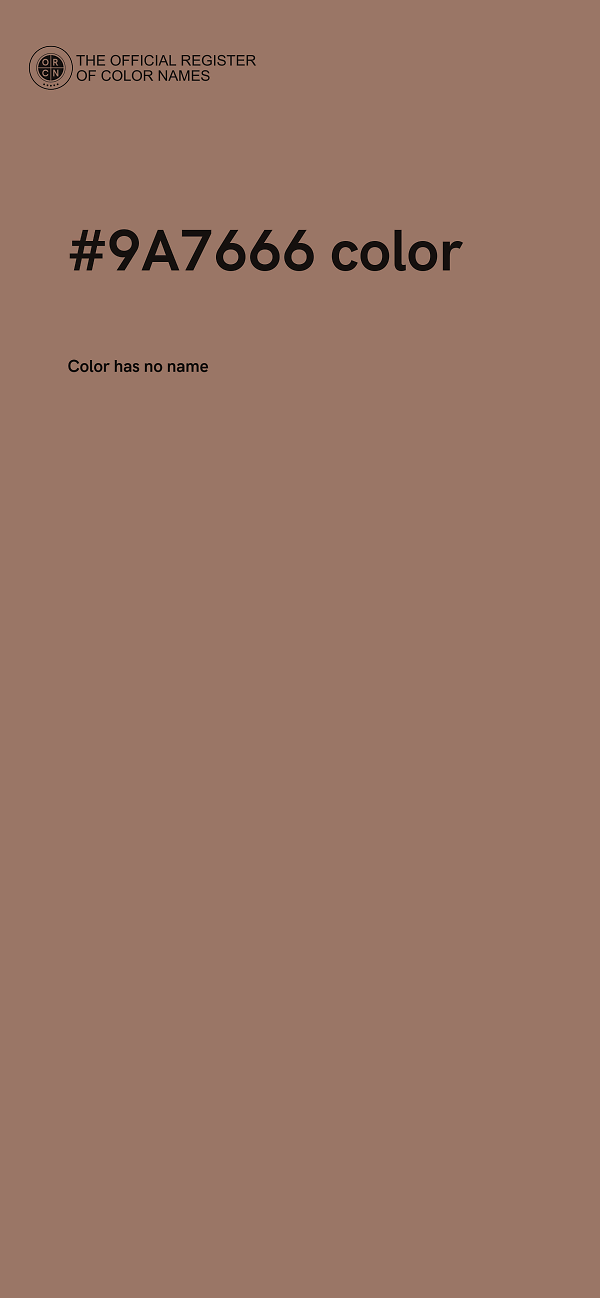#9A7666 color image