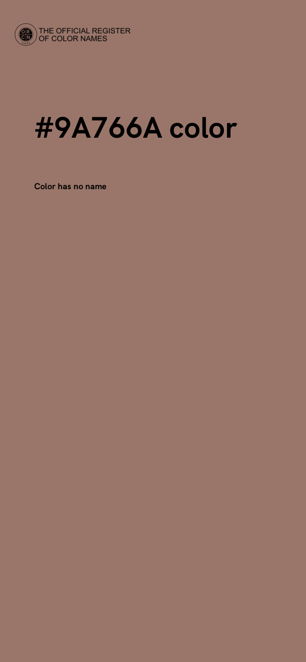 #9A766A color image