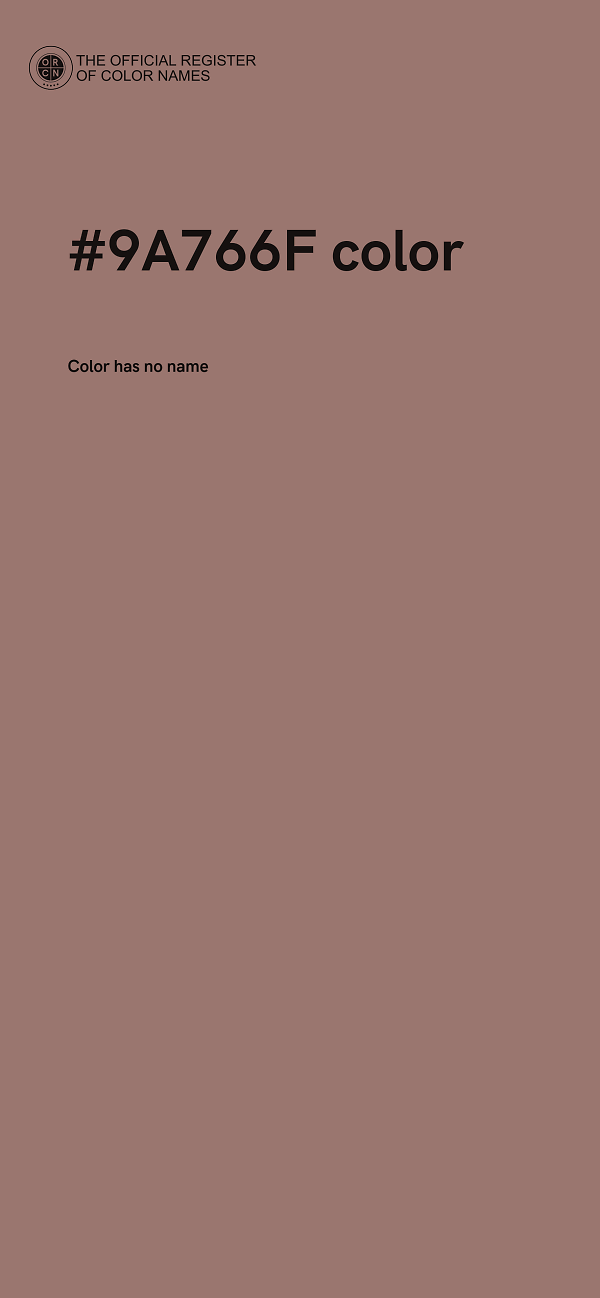 #9A766F color image
