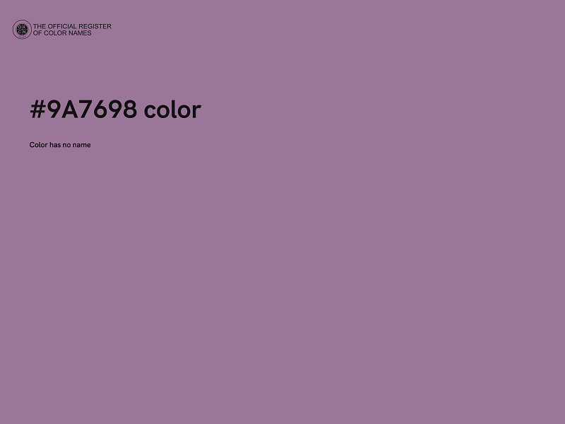 #9A7698 color image