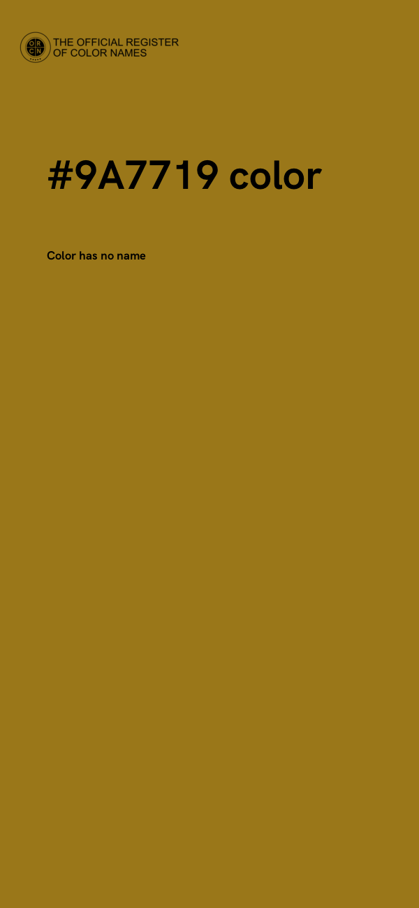 #9A7719 color image