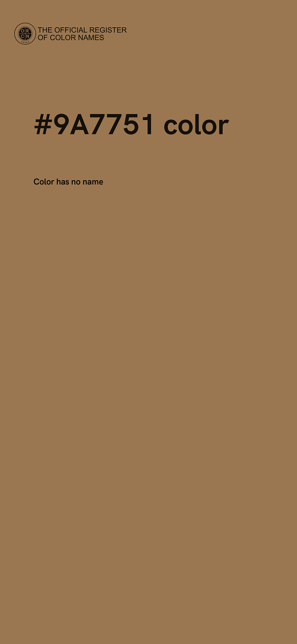 #9A7751 color image