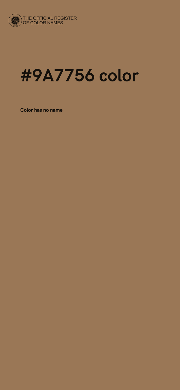 #9A7756 color image