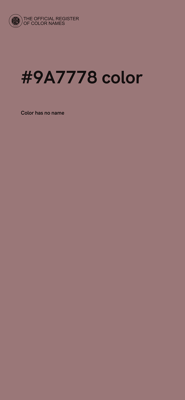 #9A7778 color image