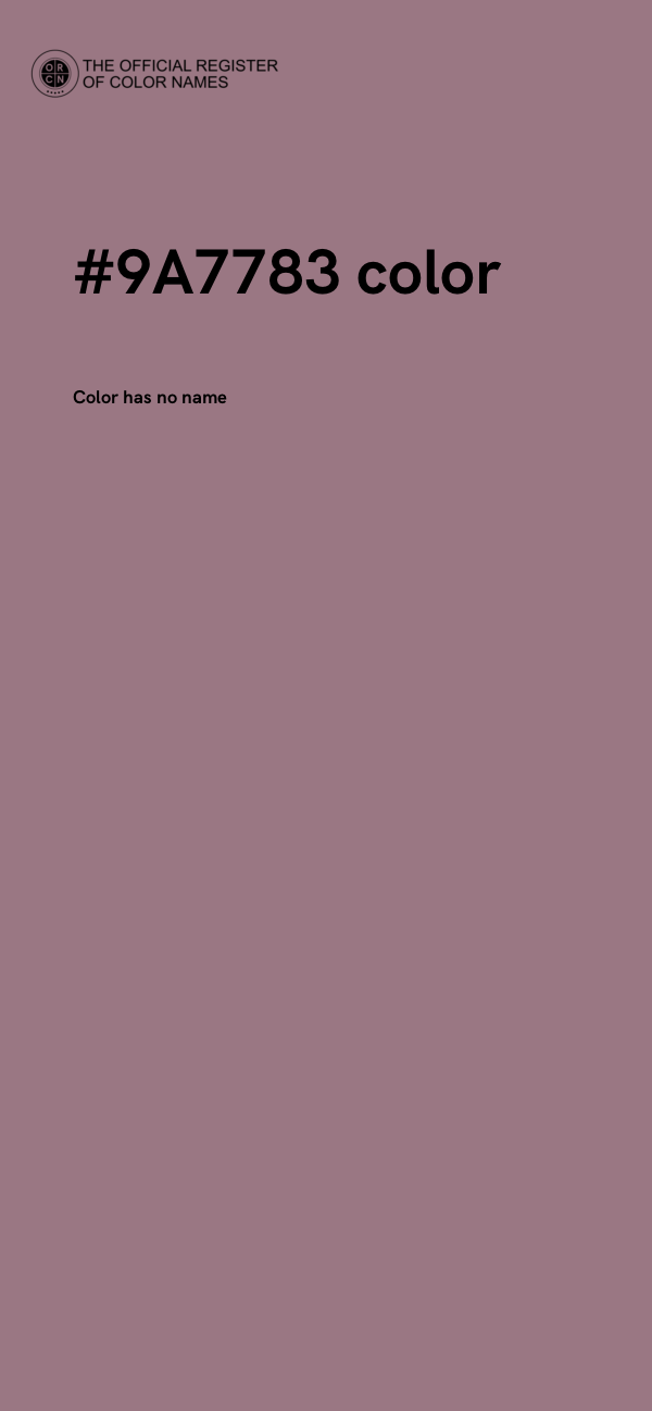 #9A7783 color image