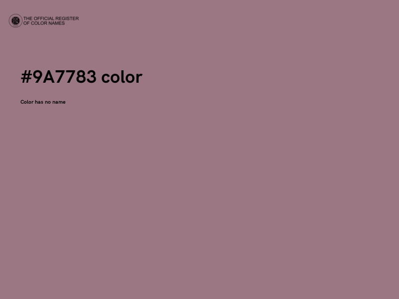 #9A7783 color image