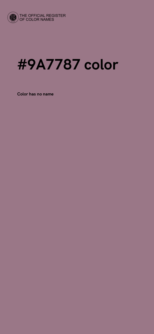 #9A7787 color image