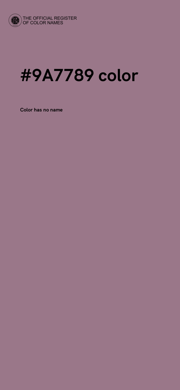 #9A7789 color image