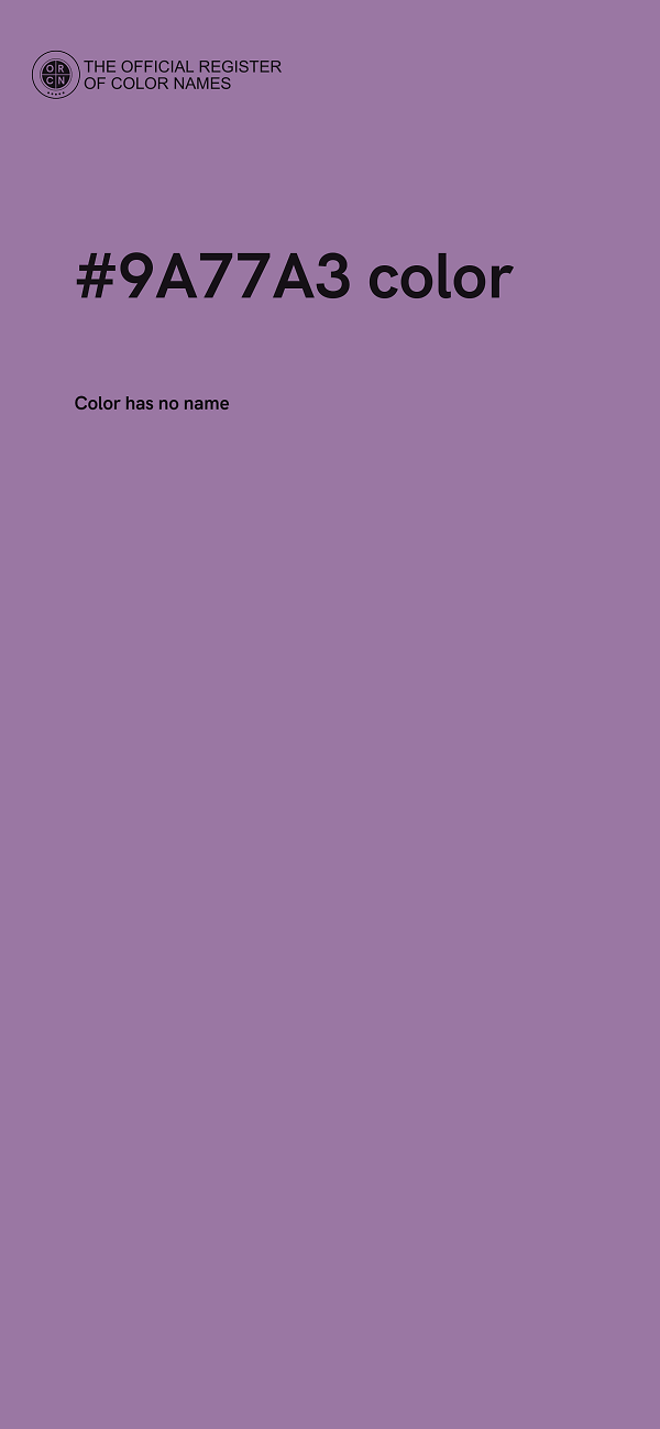 #9A77A3 color image