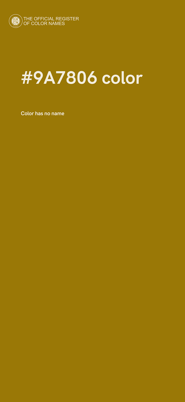 #9A7806 color image
