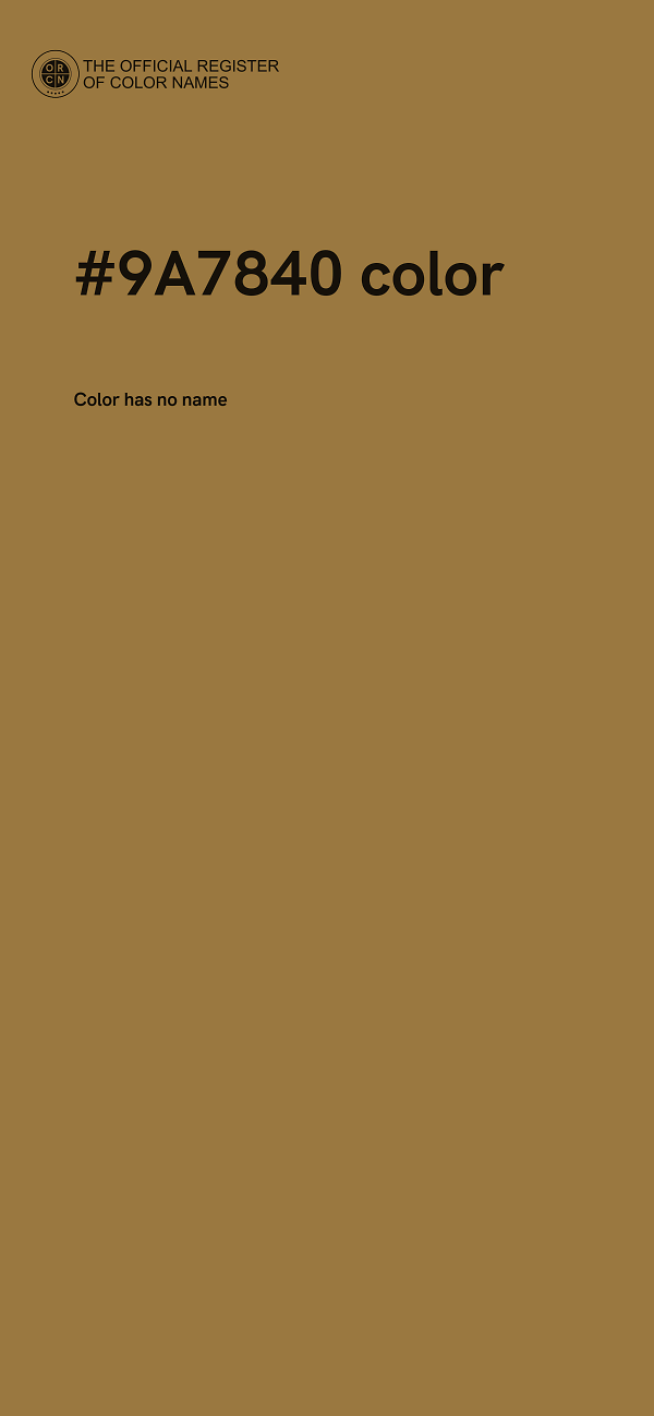 #9A7840 color image
