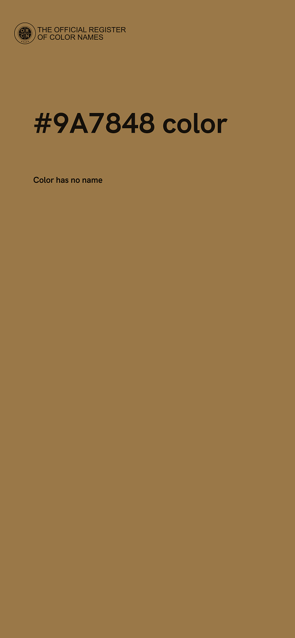 #9A7848 color image
