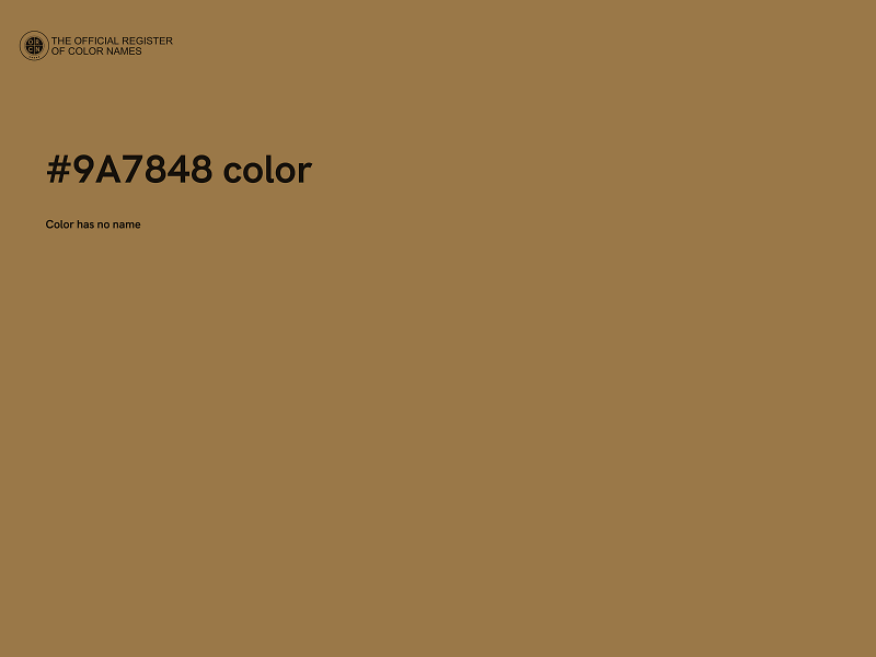 #9A7848 color image