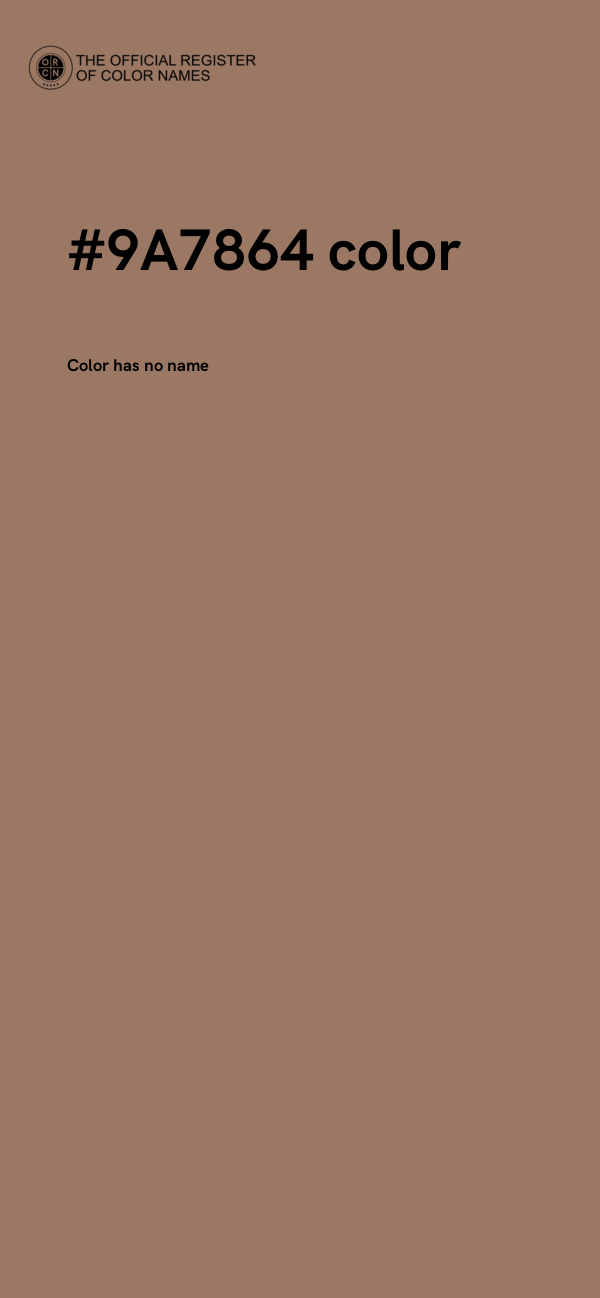 #9A7864 color image