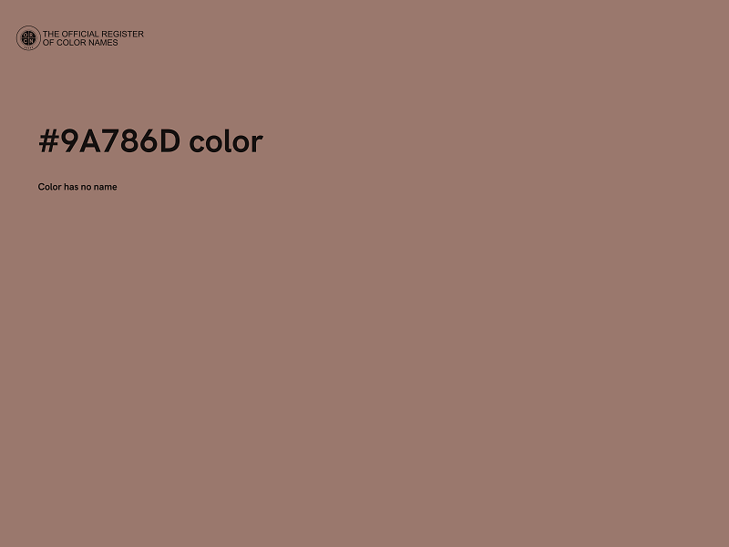 #9A786D color image