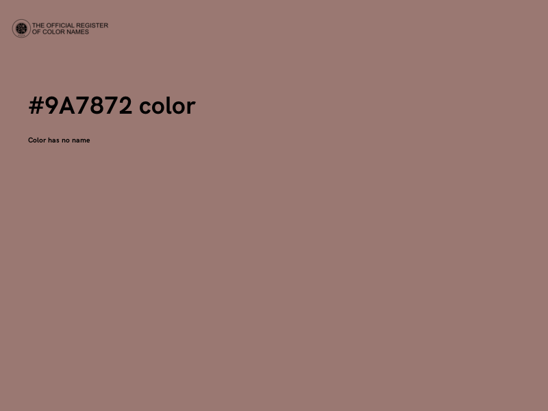 #9A7872 color image