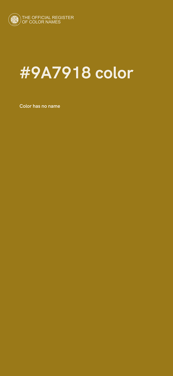 #9A7918 color image