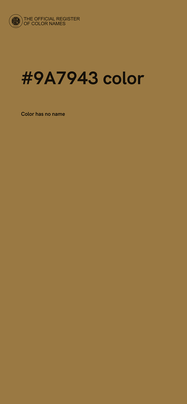 #9A7943 color image